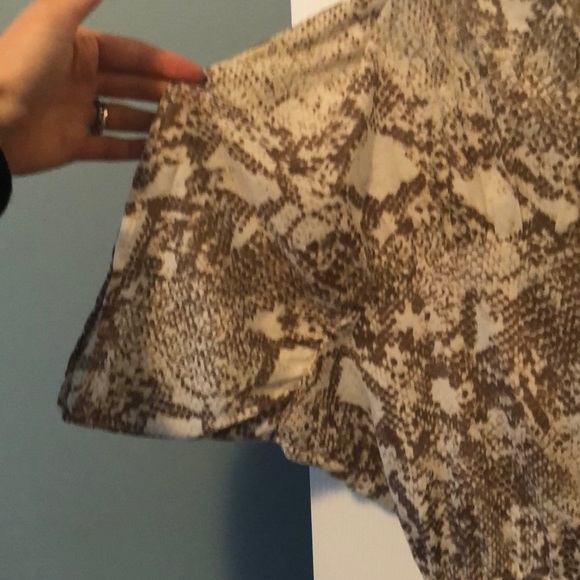 Loft snake print fluid flare dress - Picture 2 of 2